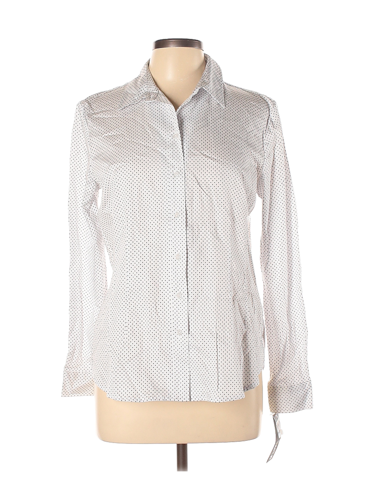 Apt. 9 Women White Long Sleeve Button-Down Shirt L | eBay