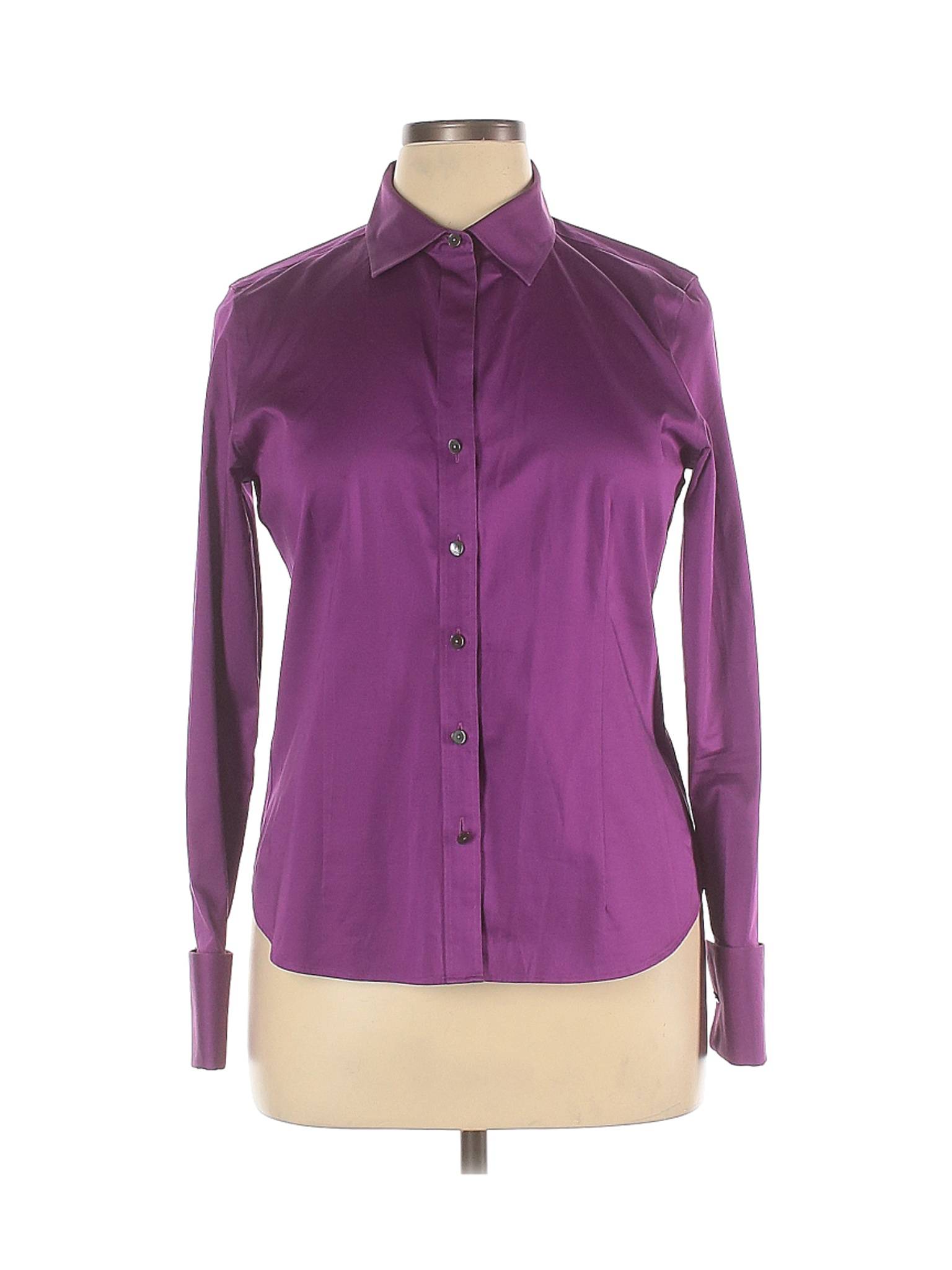 PaperWhite Women Purple Long Sleeve Button-Down Shirt 14 | eBay