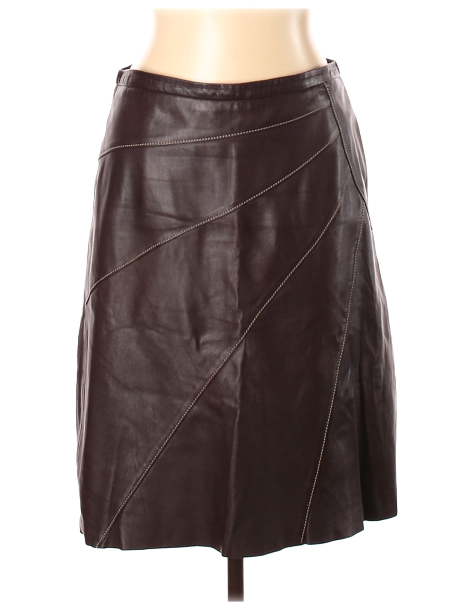 BCBGMAXAZRIA Women Brown Leather Skirt 10 | eBay