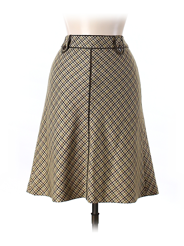 At Studio 100% Virgin Wool Print Beige Casual Skirt Size 2 - 77% off ...