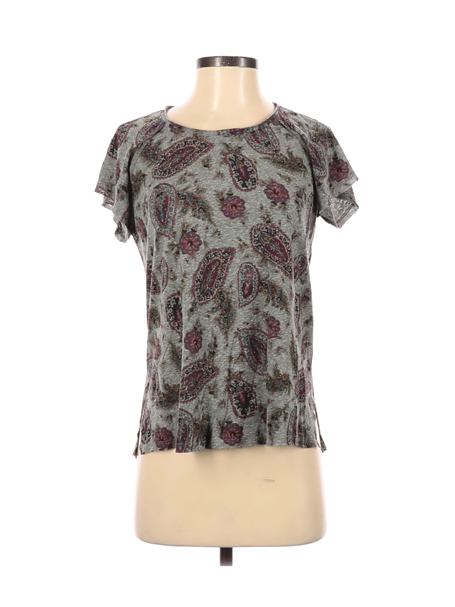 T.la Women Gray Short Sleeve T-Shirt XS | eBay