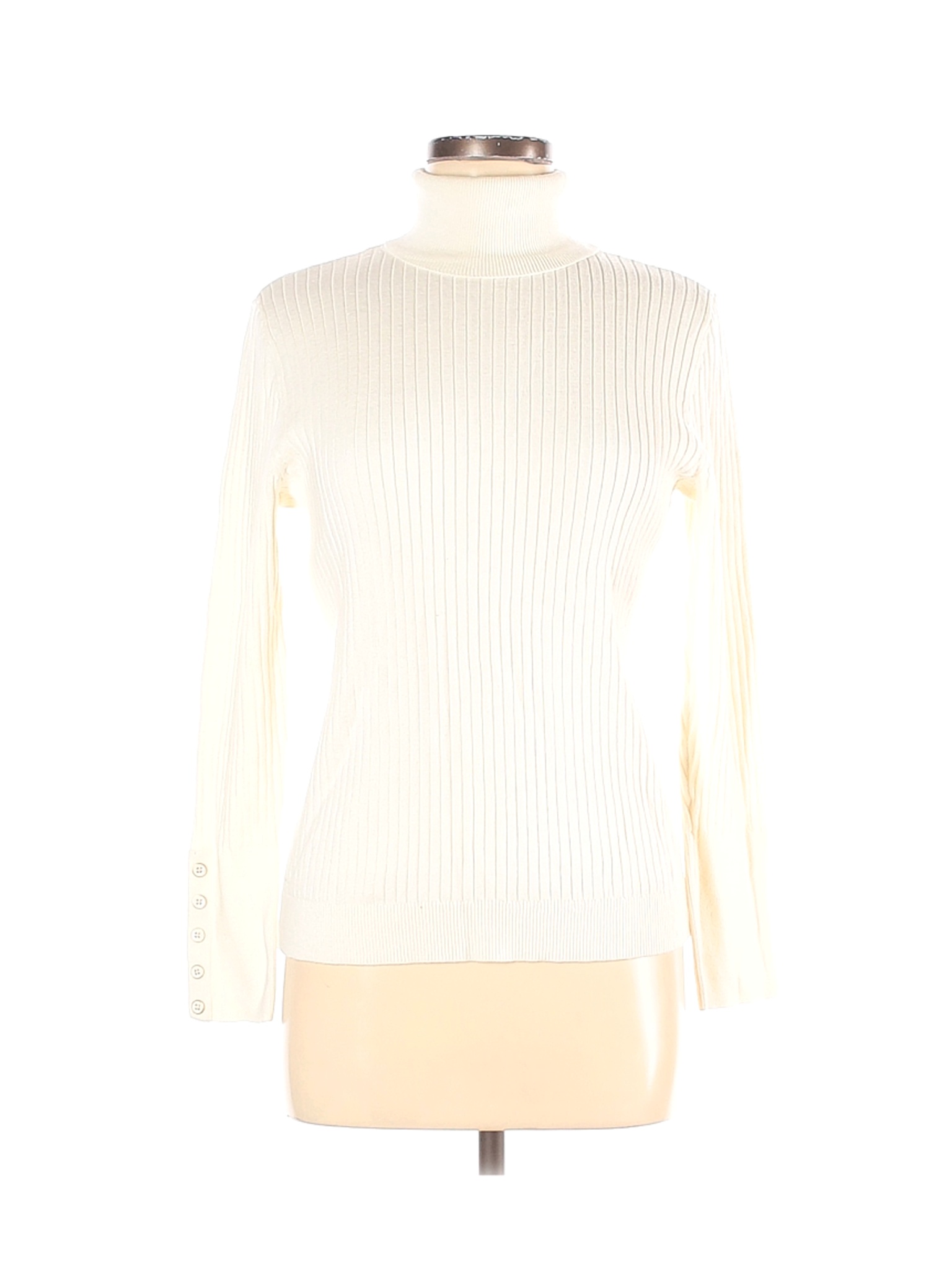 Talbots Women White Turtleneck Sweater M | eBay