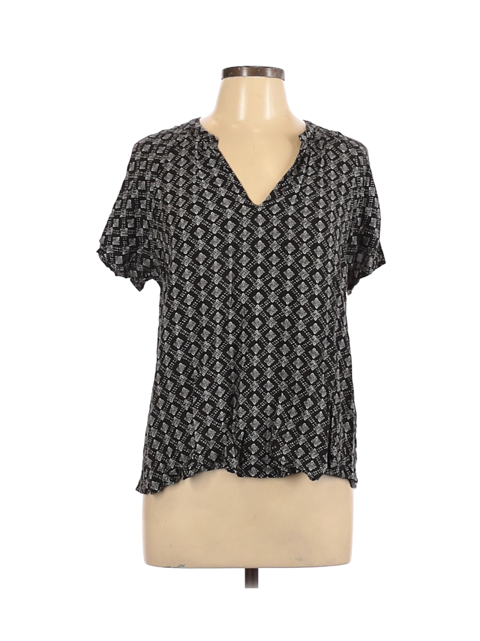 Old Navy Women Black Short Sleeve Blouse L | eBay