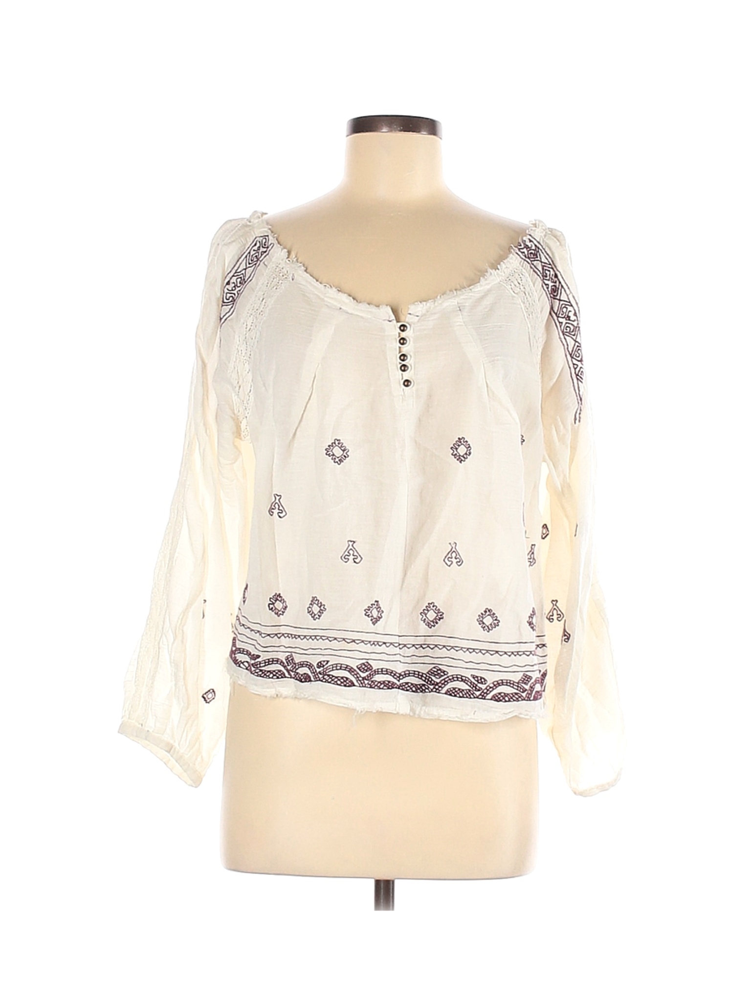 Trafaluc by Zara Women Ivory Long Sleeve Blouse M | eBay