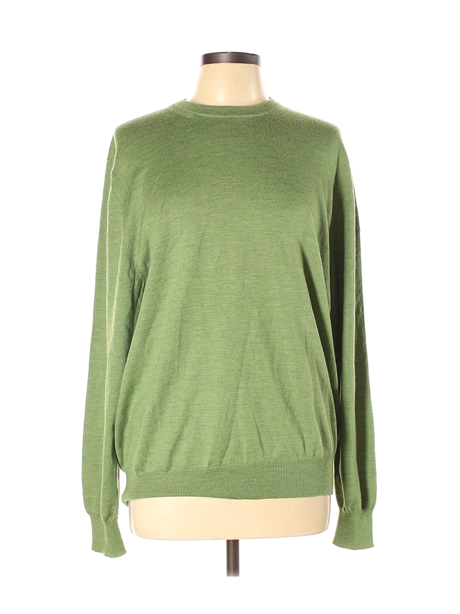 Faconnable 100% Merino Wool Color Block Green Wool Pullover Sweater ...