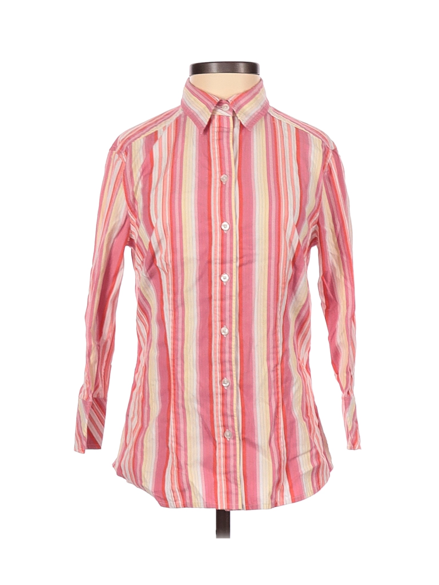 Express Women Pink 3/4 Sleeve Button-Down Shirt 2 | eBay