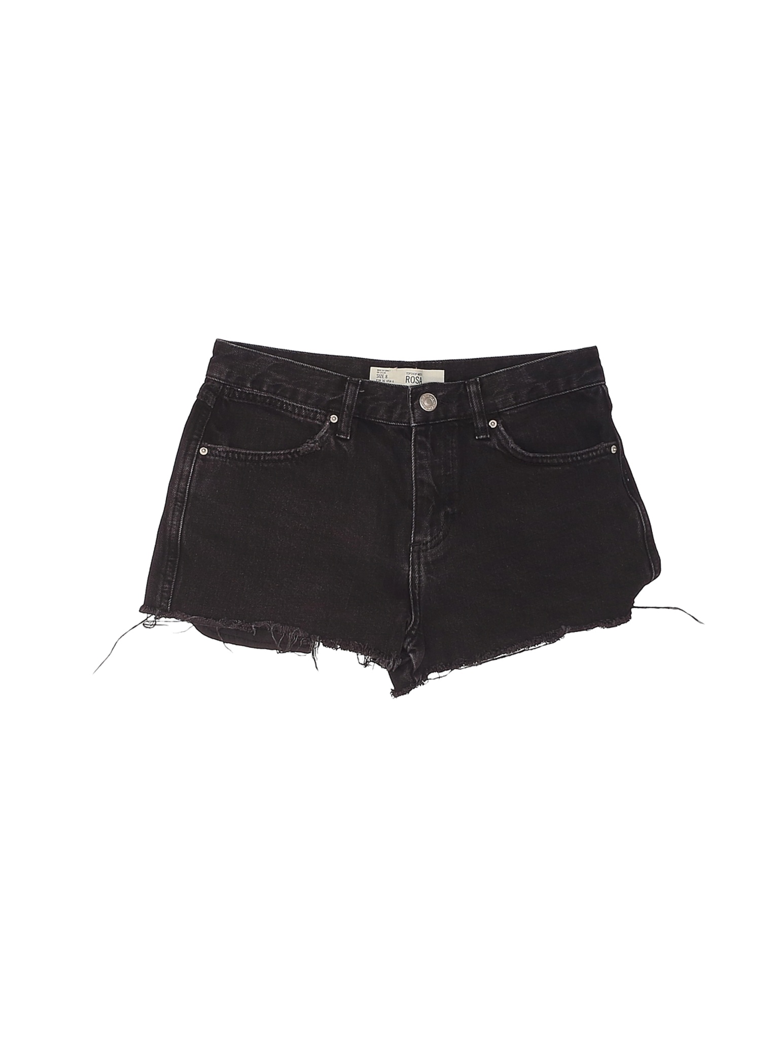 Topshop Women Black Denim Shorts 8 | eBay