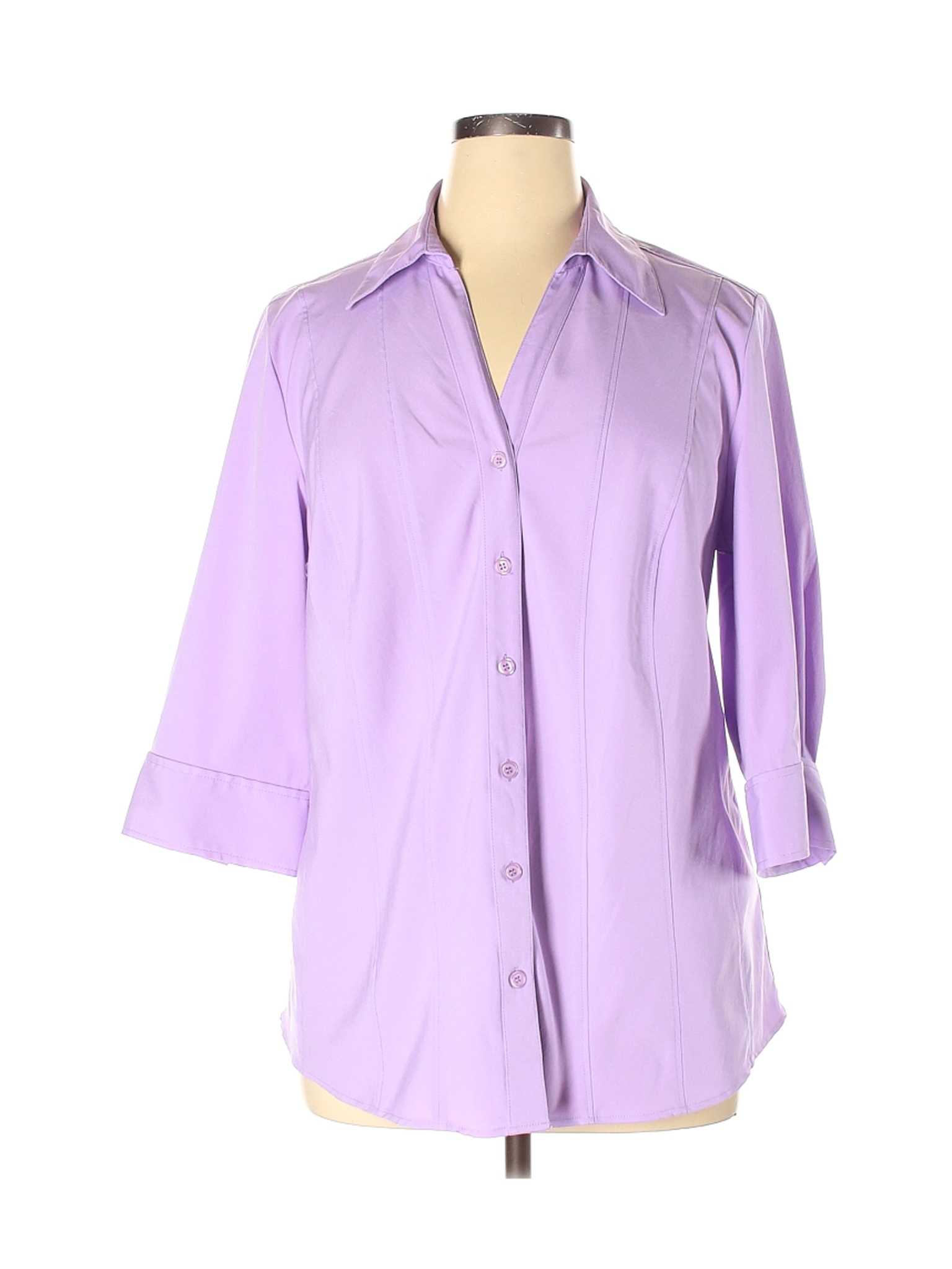 Style&Co Women Purple 3/4 Sleeve Blouse 16 | eBay
