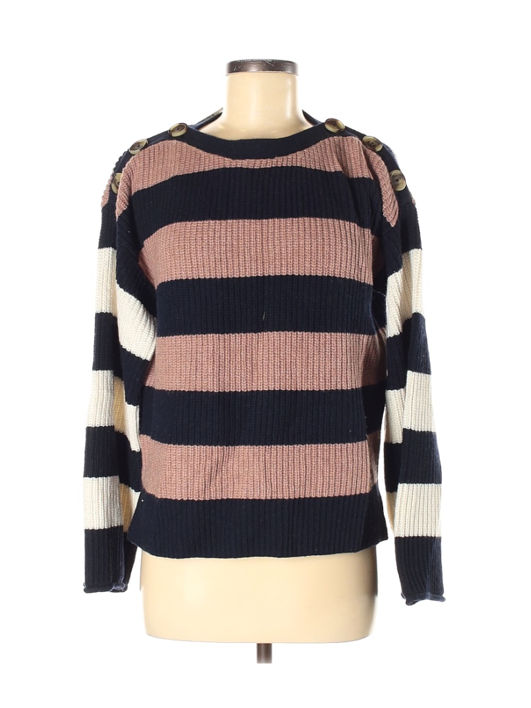 Madewell Stripes Tan Wool Pullover Sweater Size S - 63% off | thredUP