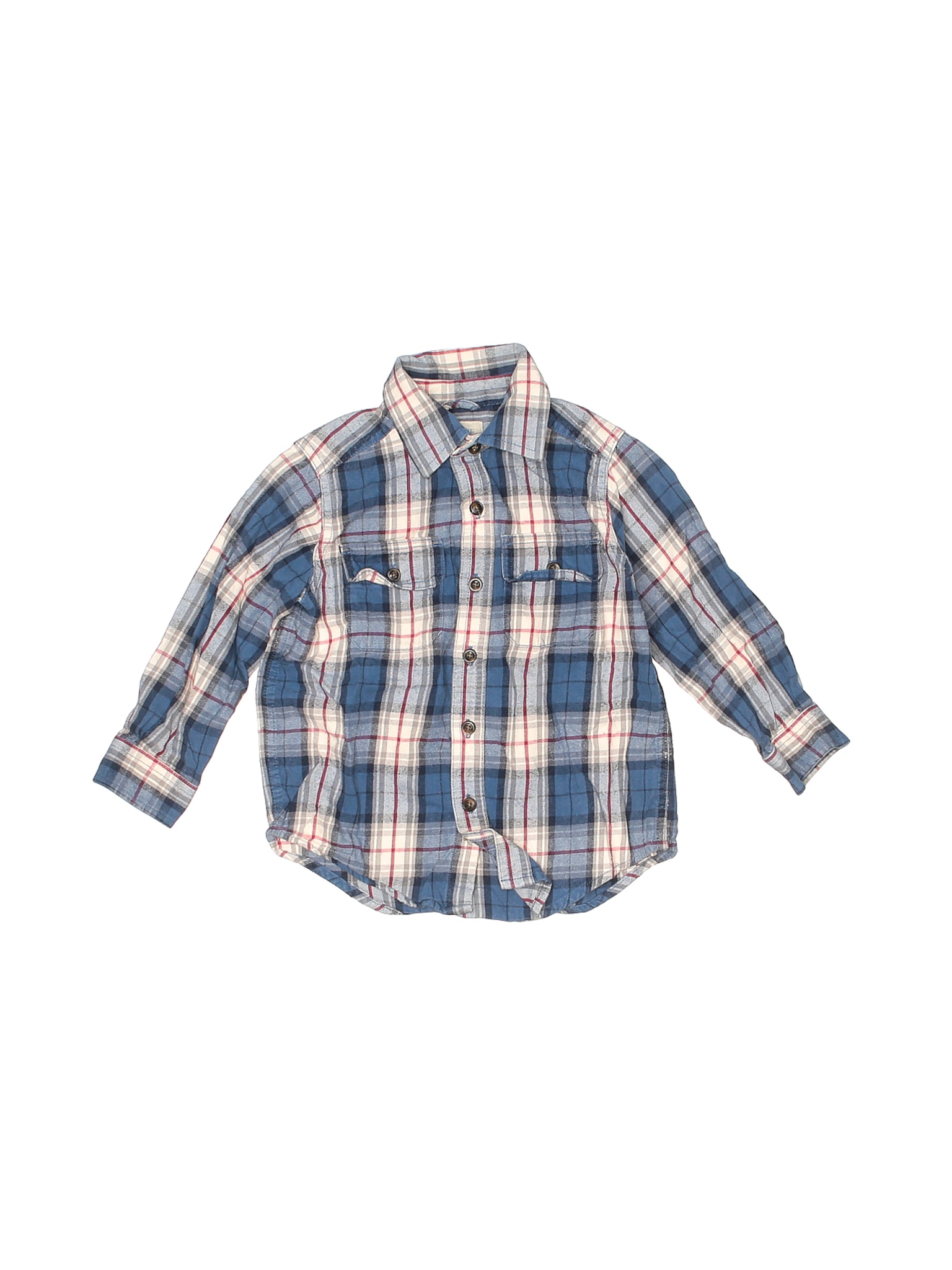 The Children's Place Boys Blue Long Sleeve Button-Down Shirt 4T | eBay