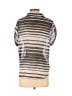 Lily Star 100% Polyester Stripes Silver Black Long Sleeve Blouse Size M - photo 2