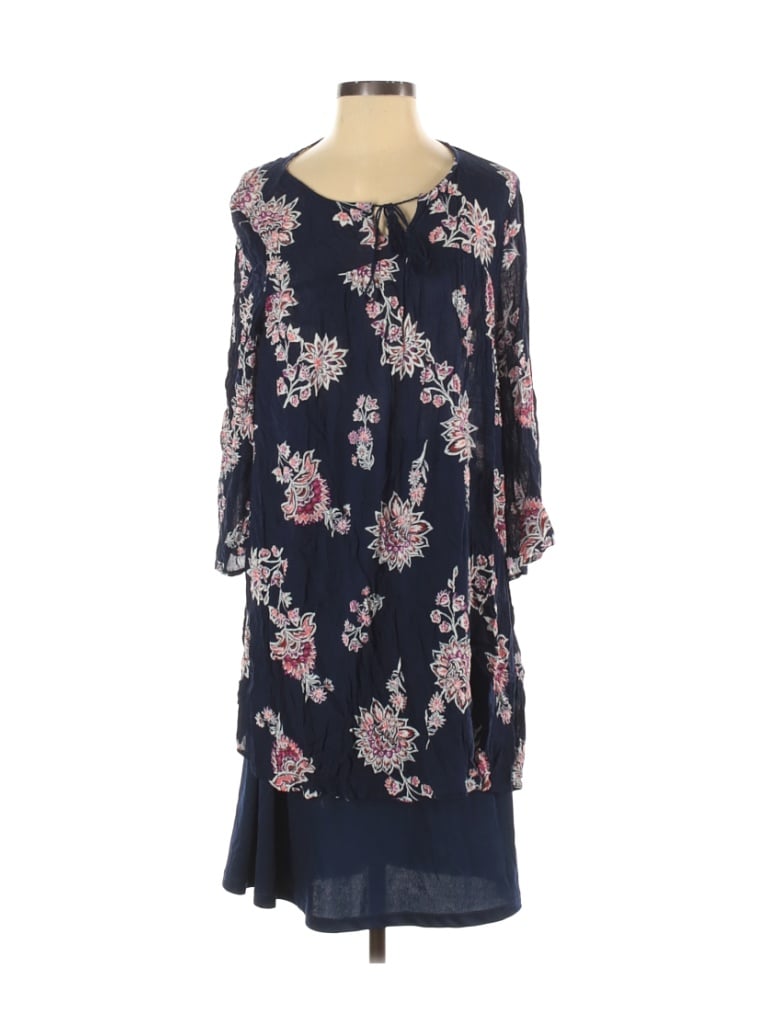 Old Navy 100% Rayon Floral Floral Motif Paisley Blue Casual Dress Size S - photo 1