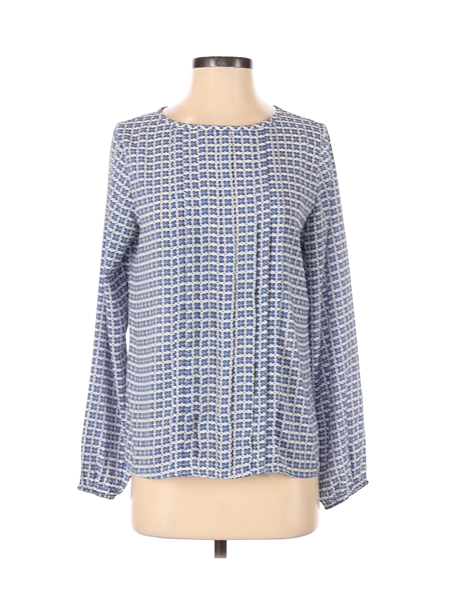 Ann Taylor Factory 100% Polyester Blue Long Sleeve Blouse Size XS - 80% ...