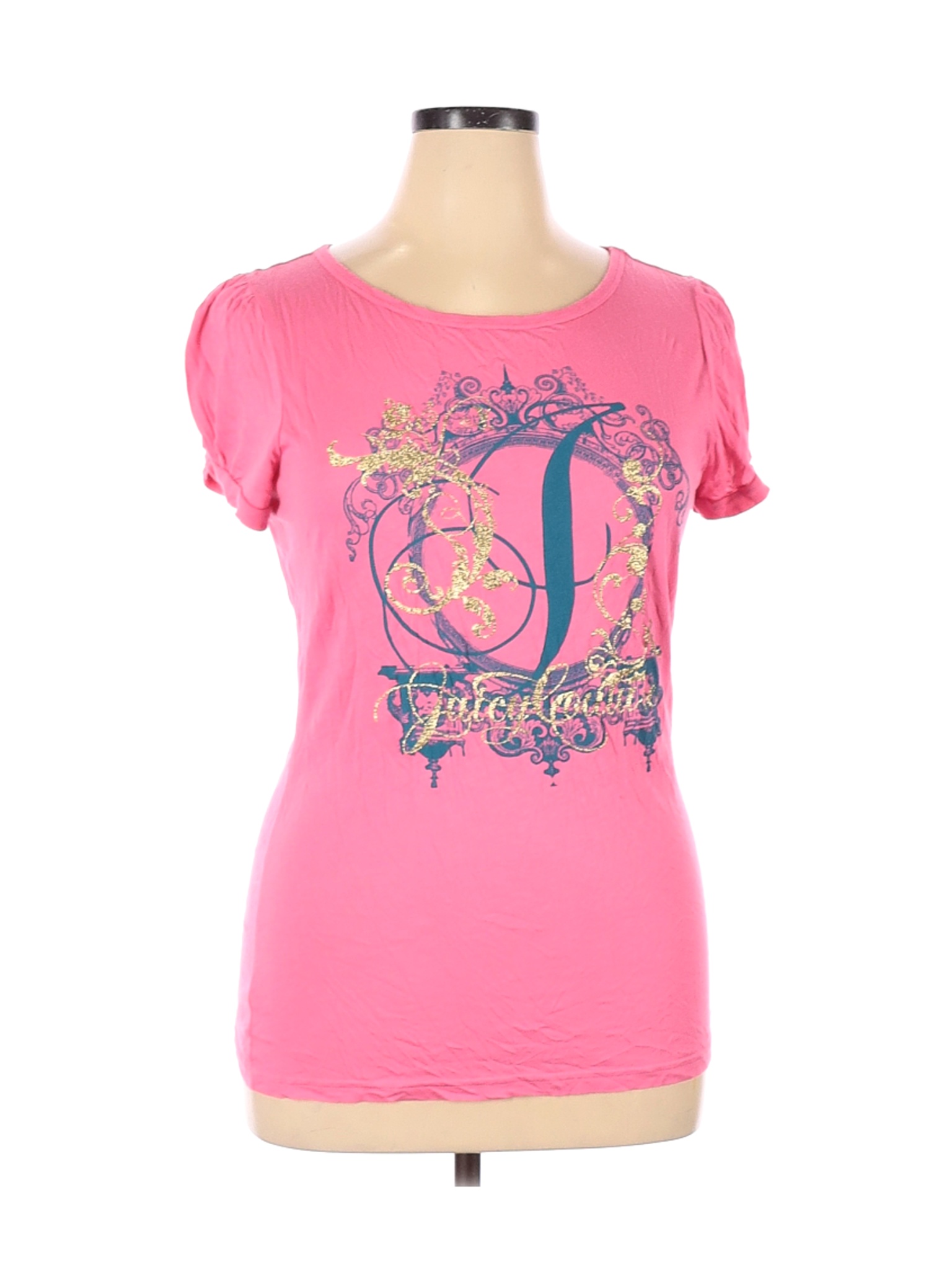 Juicy Couture Women Pink Short Sleeve T-Shirt XL | eBay