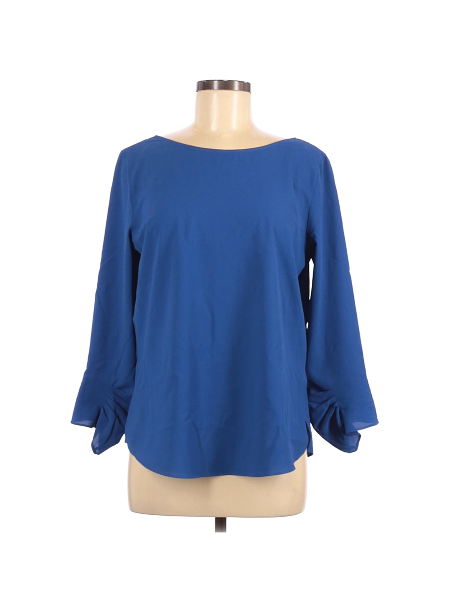 NWT Massimo Dutti Women Blue 3/4 Sleeve Blouse 8 | eBay