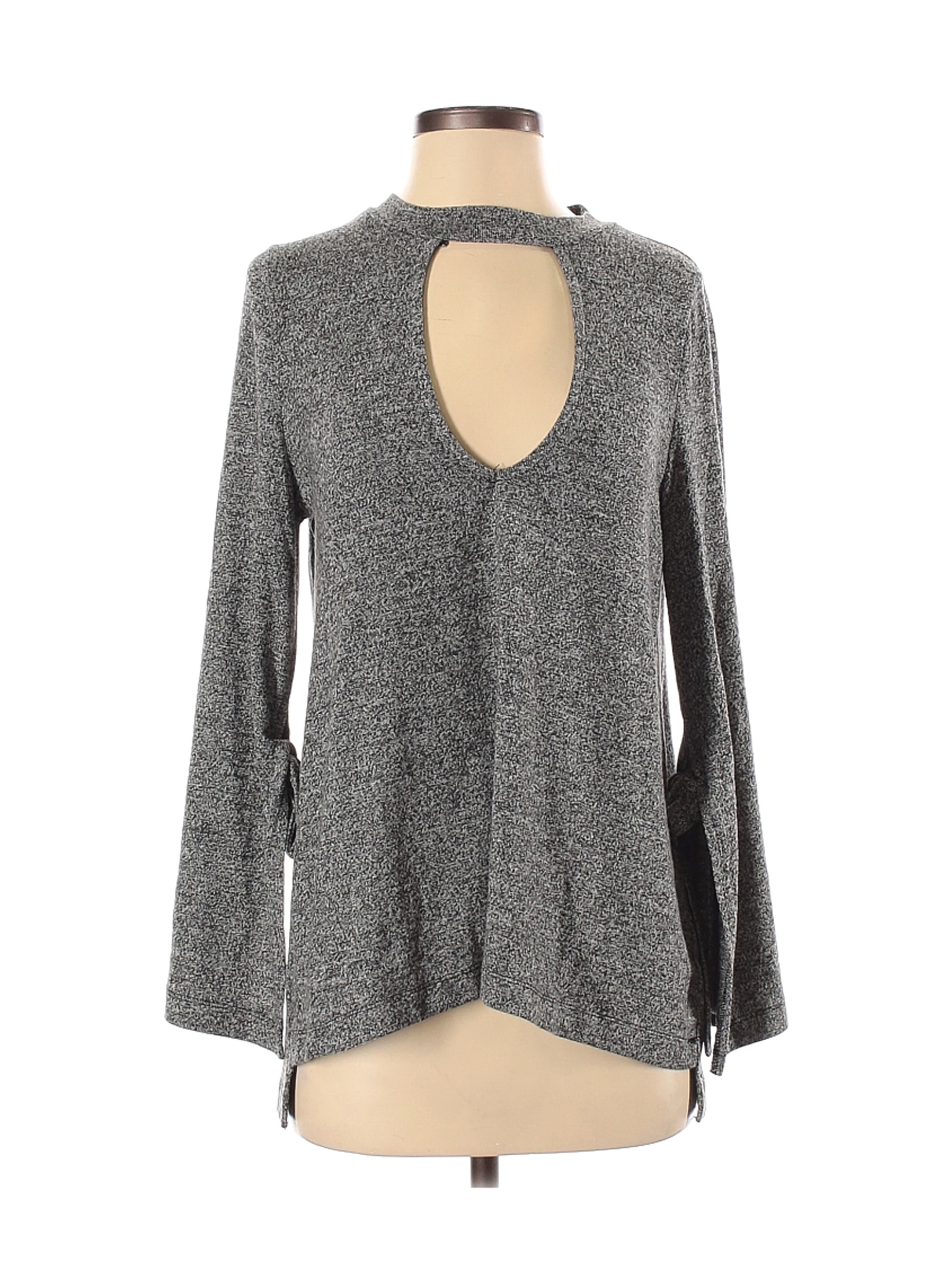 Poof! Women Gray Pullover Sweater S | eBay