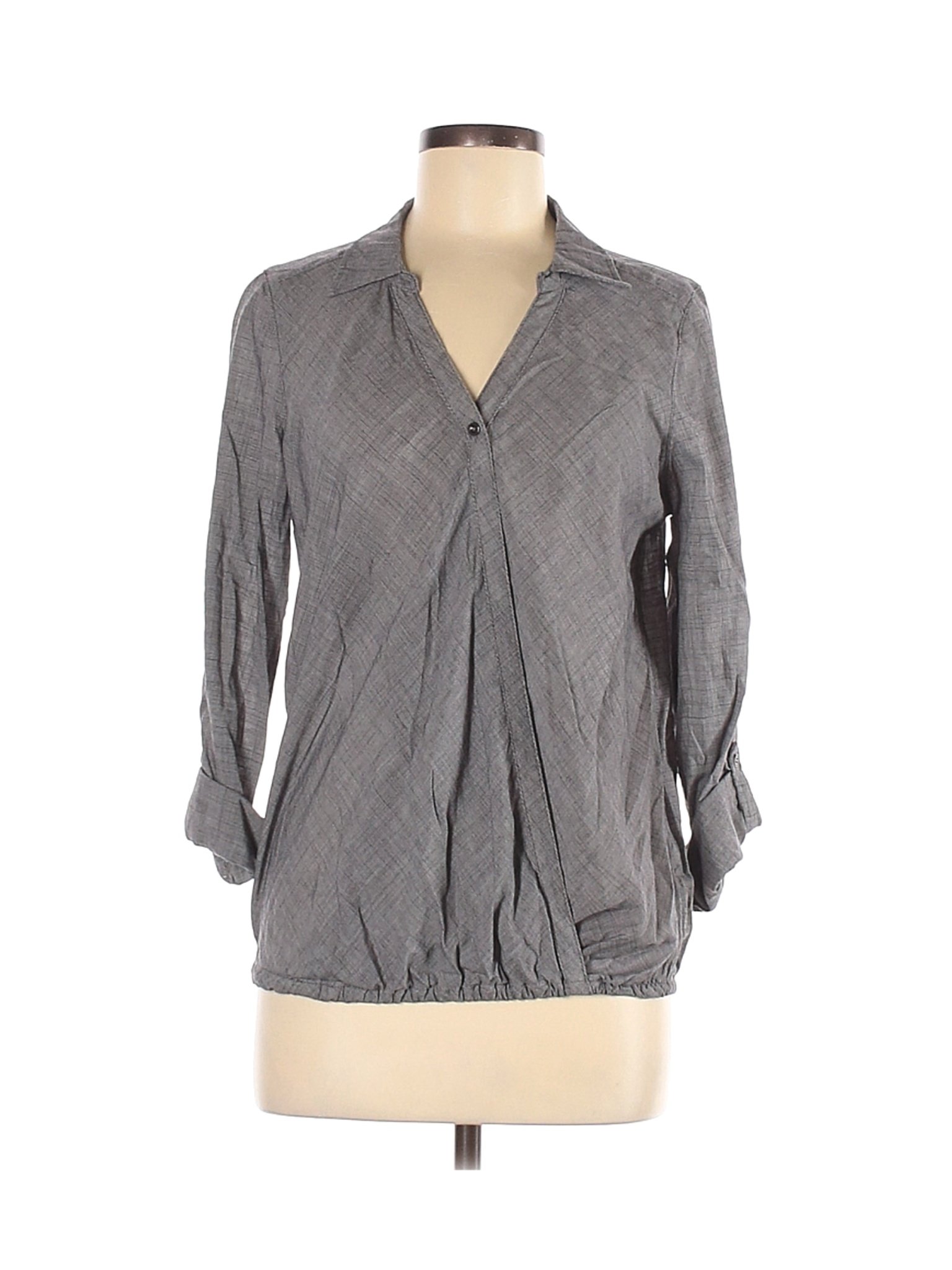 Maurices Women Gray Long Sleeve Blouse M | eBay