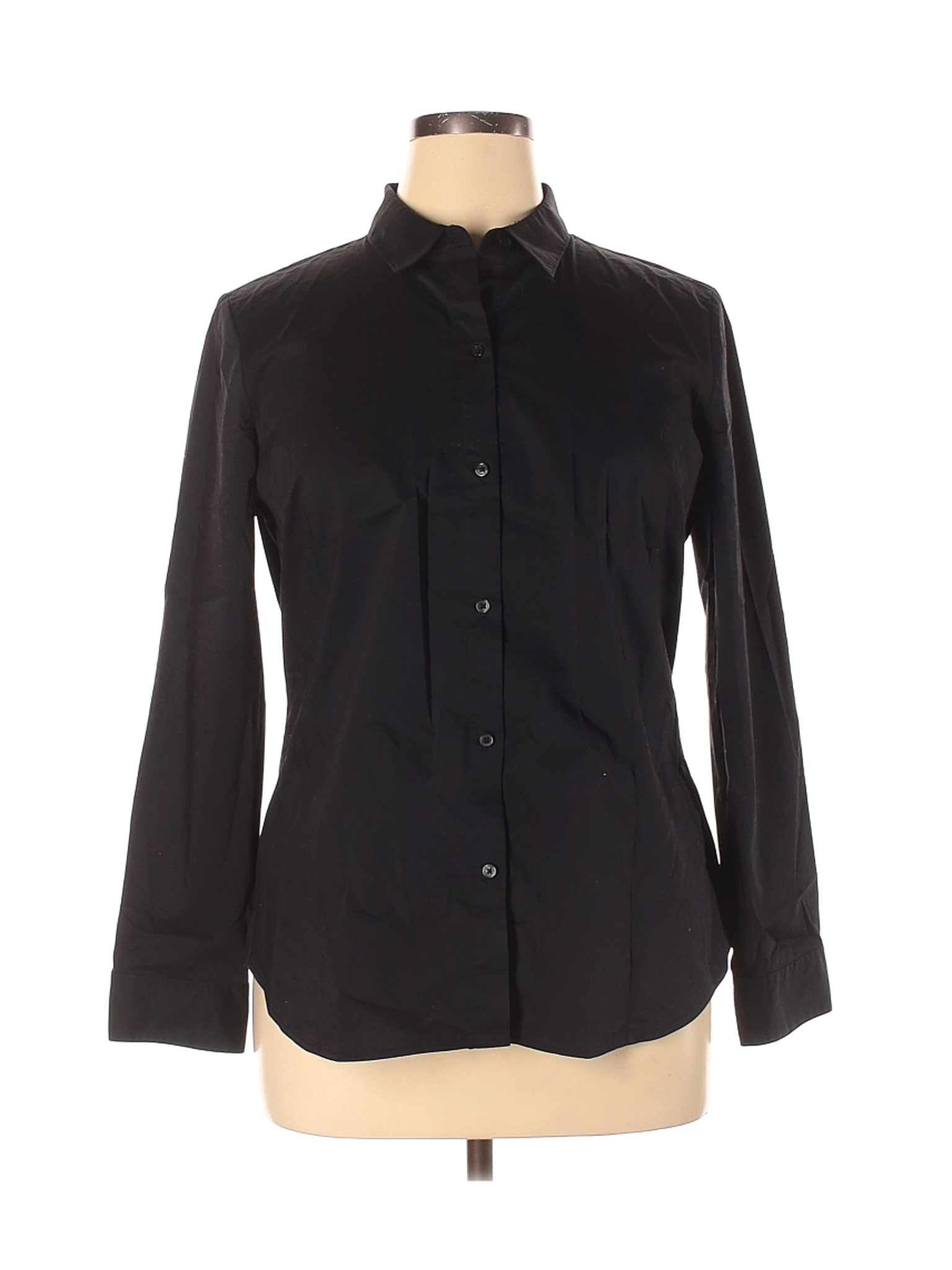 Apt. 9 Women Black Long Sleeve Button-Down Shirt XL | eBay
