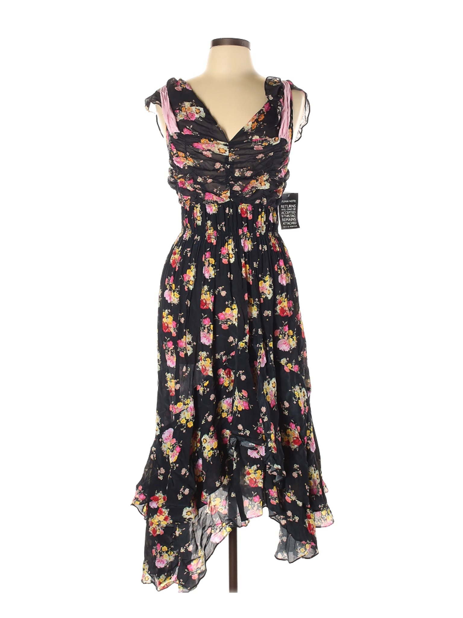 Preen Line 100% Viscose Floral Black Casual Dress Size L - 75% off ...