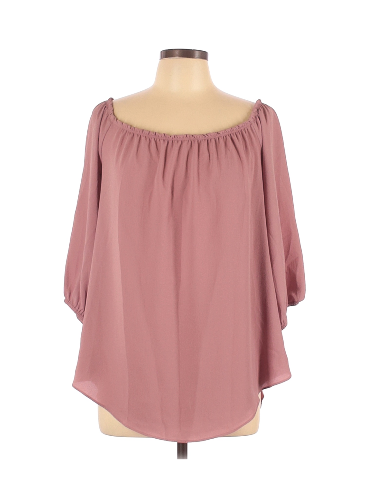 NWT Moa Moa Women Pink 3/4 Sleeve Blouse L | eBay