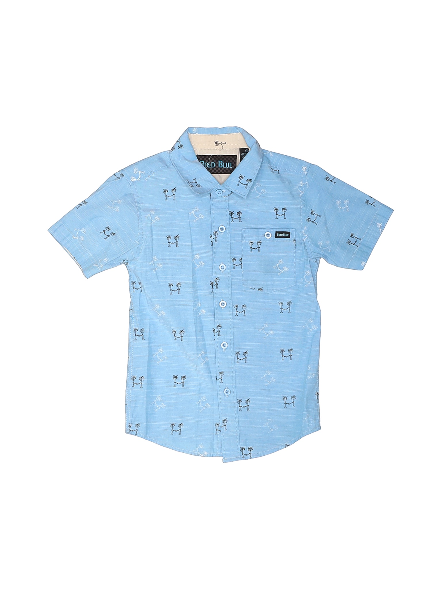 Bold Blue Boys Blue Short Sleeve Button-Down Shirt 5 | eBay