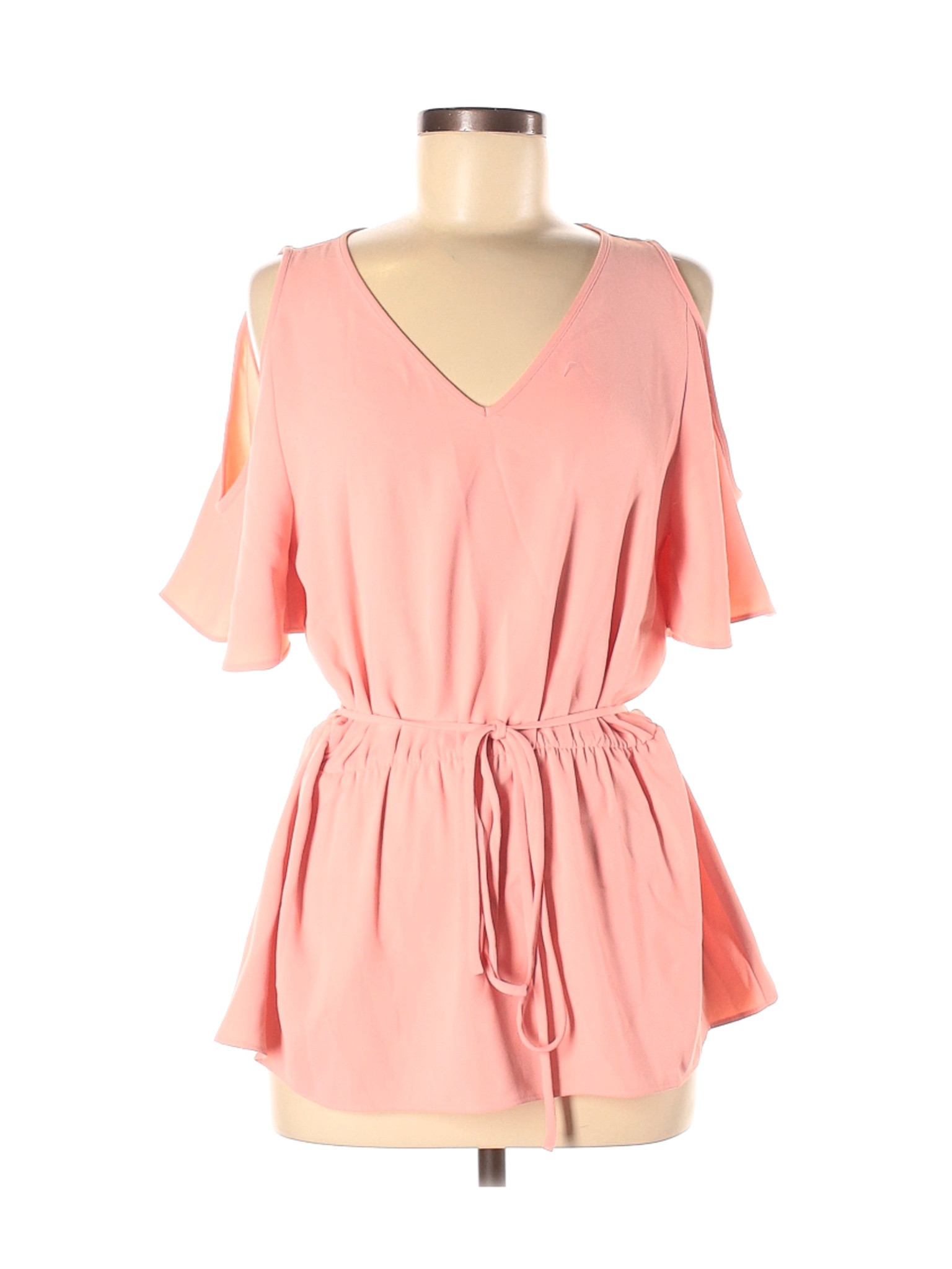 light pink short sleeve blouse