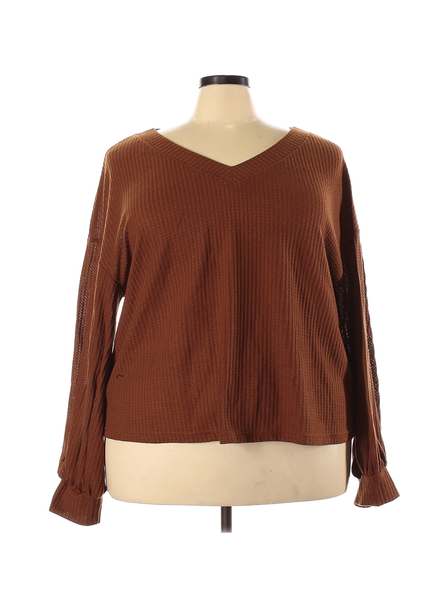 Shein Women Brown Long Sleeve Top 4X Plus | eBay