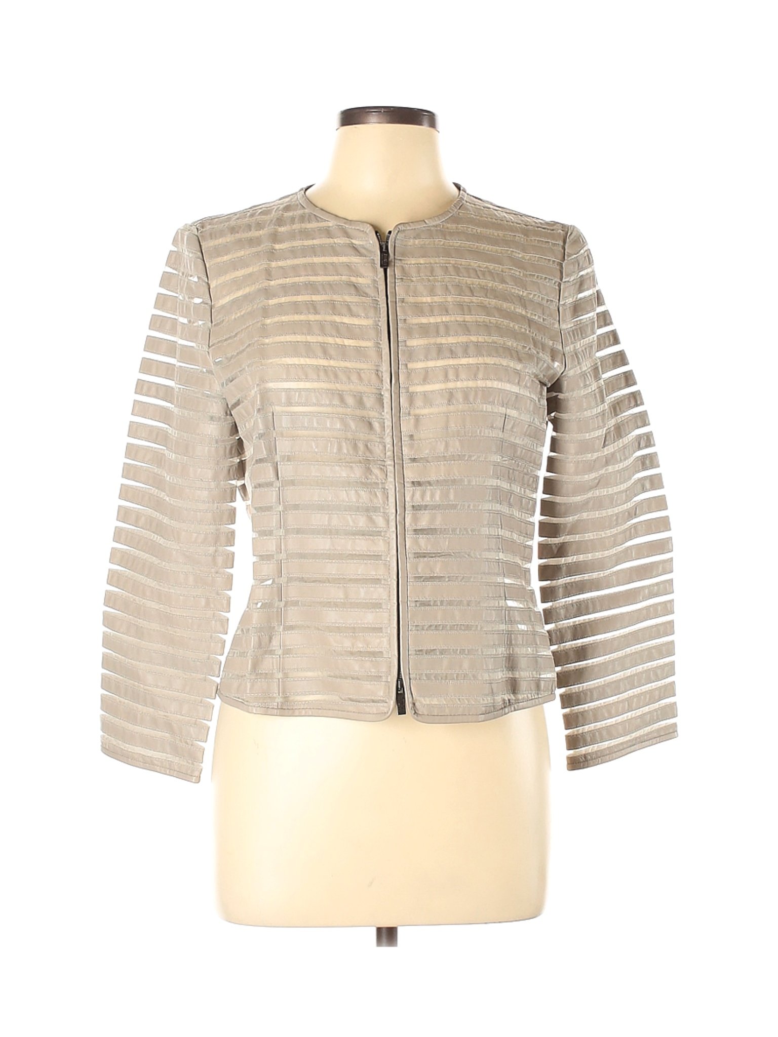 Armani Collezioni Women Brown Leather Jacket 10 | eBay