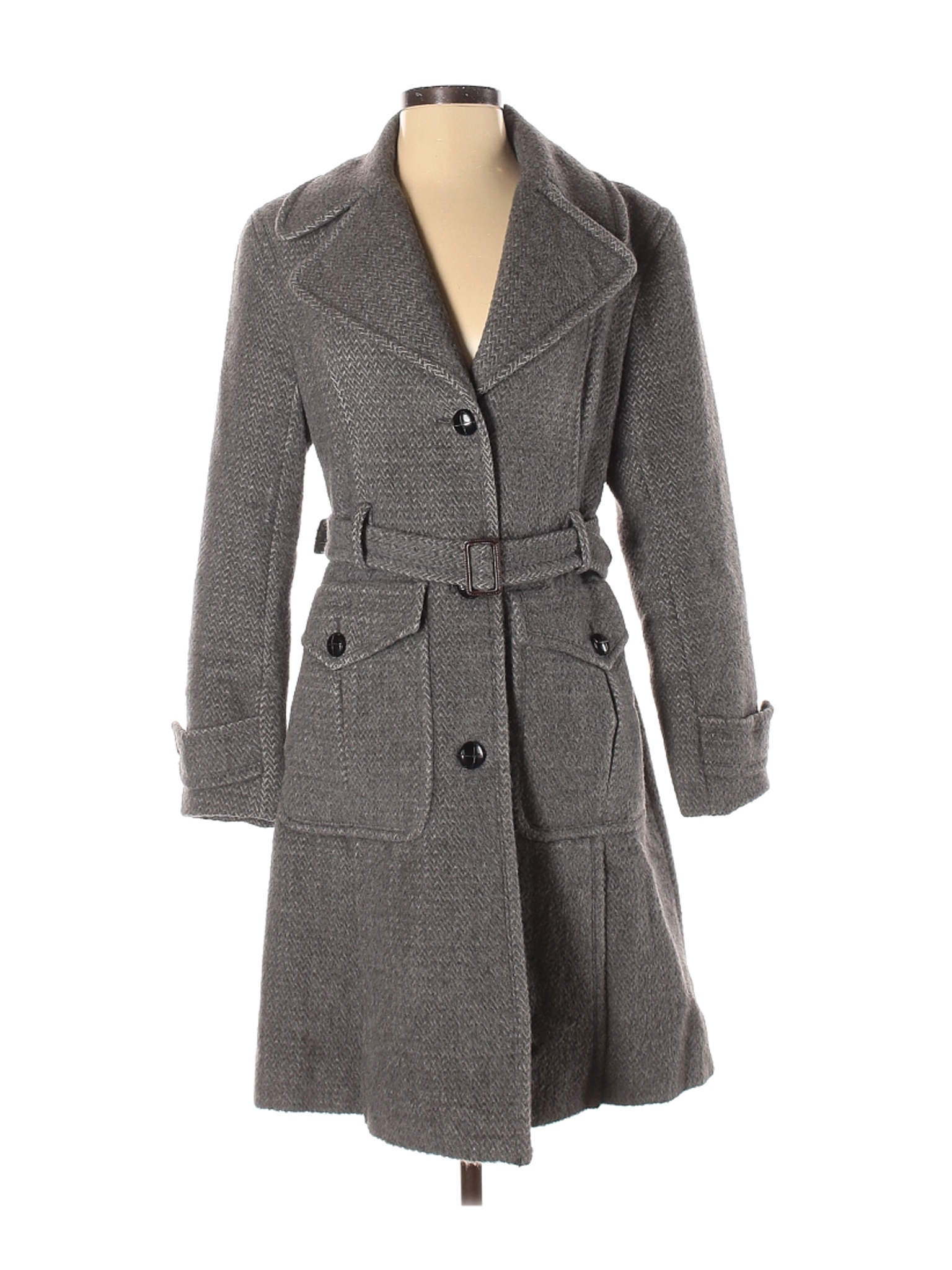 DKNY Women Gray Wool Coat 4 | eBay