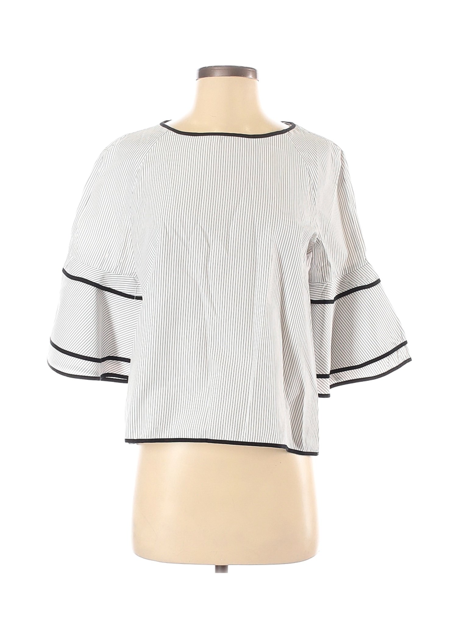 Aqua Women White 3/4 Sleeve Blouse S | eBay