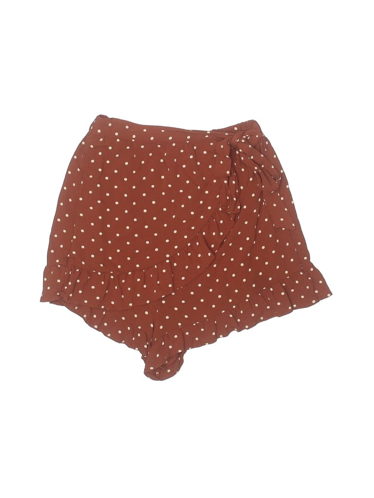 American Eagle Outfitters 100% Viscose Polka Dots Tortoise Hearts Stars Brown Shorts Size XS - photo 1