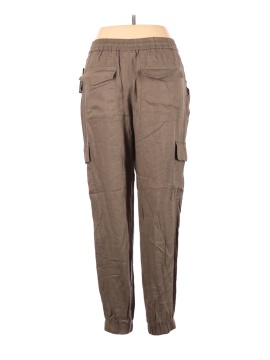 Linen Solid Green Linen Pants Size L 