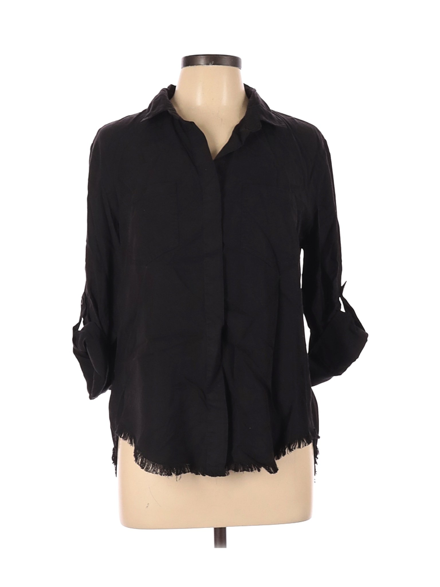 Velvet Heart Women Black Long Sleeve Button-Down Shirt L | eBay
