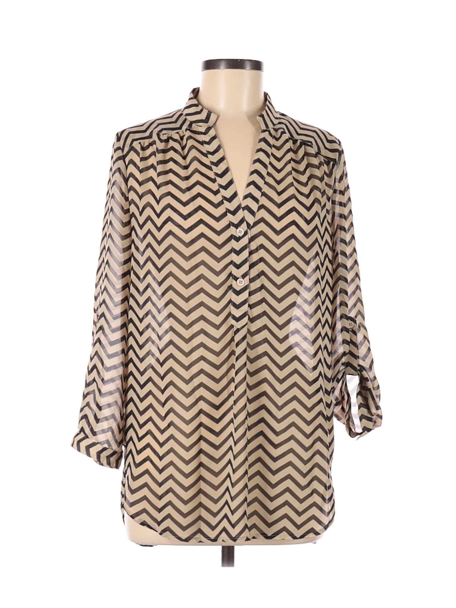 Tacera Women Brown Long Sleeve Blouse M | eBay