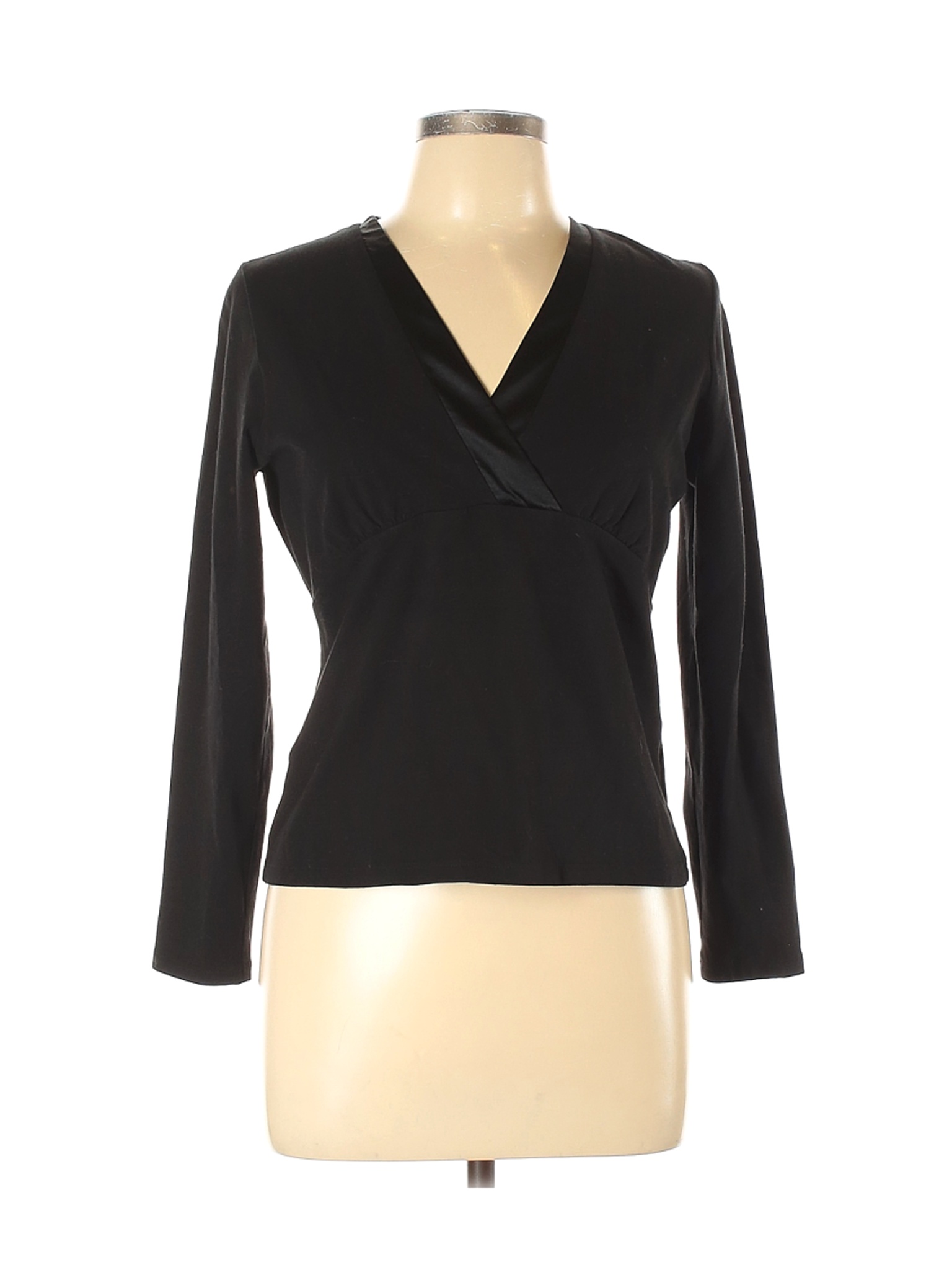 Ann Taylor Women Black Long Sleeve Top L Petites | eBay