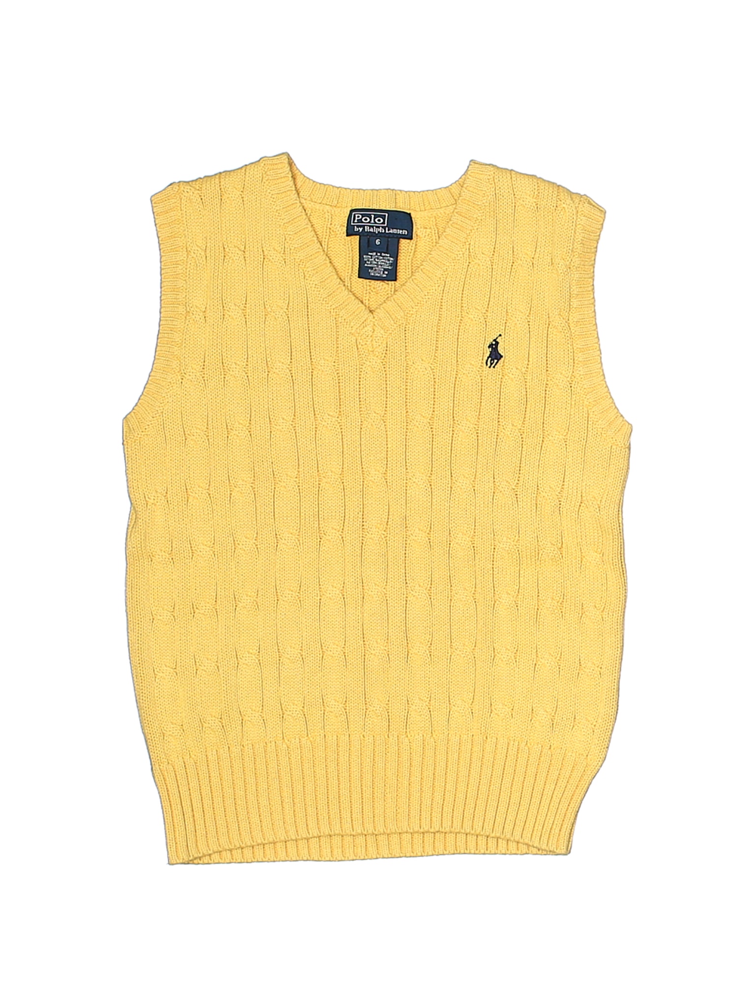 Polo by Ralph Lauren Boys Yellow Sweater Vest 6 | eBay