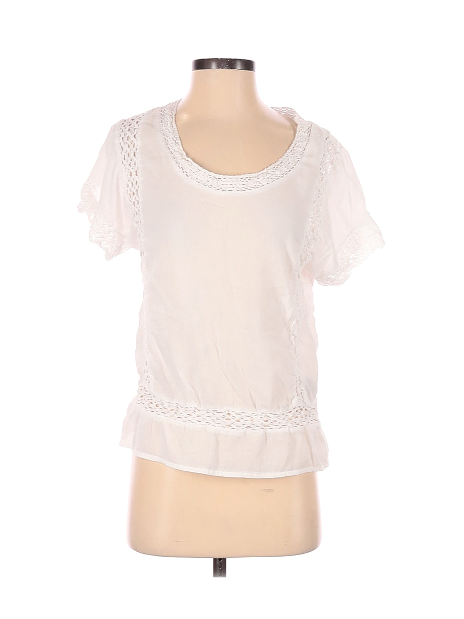 Denim & Supply Ralph Lauren Women Ivory Short Sleeve Blouse S | eBay