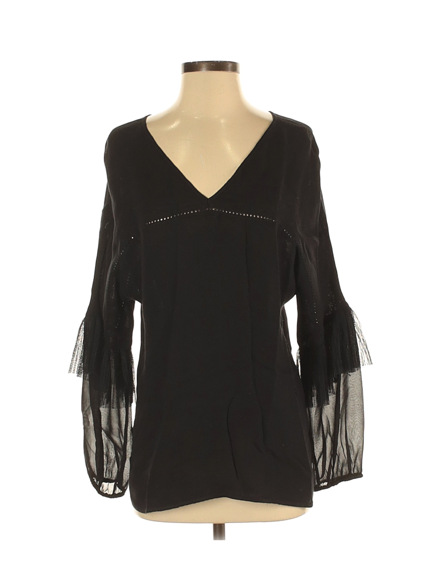Club Monaco Women Black Long Sleeve Blouse S | eBay