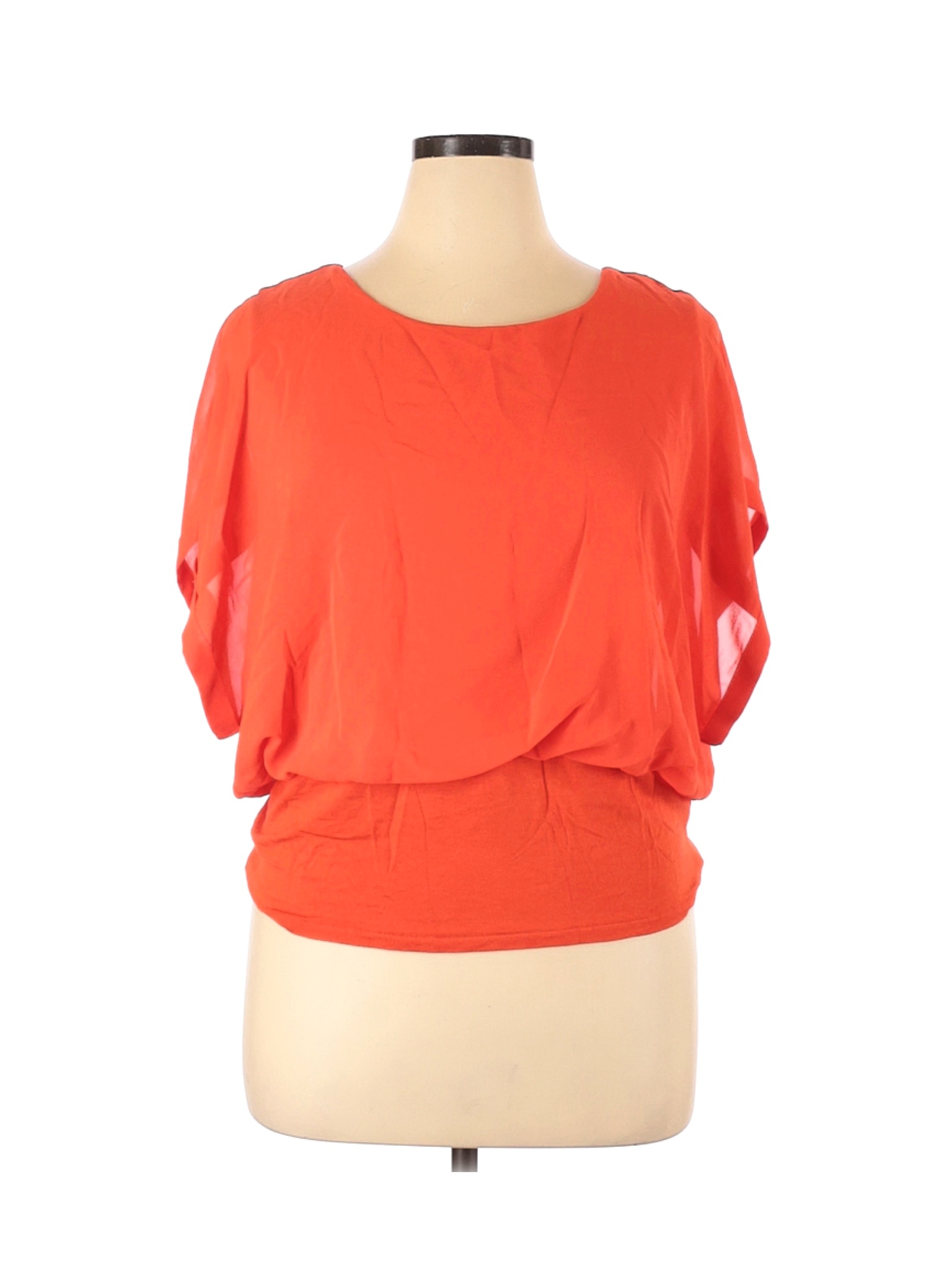 Joseph A. Women Orange Short Sleeve Blouse XL | eBay