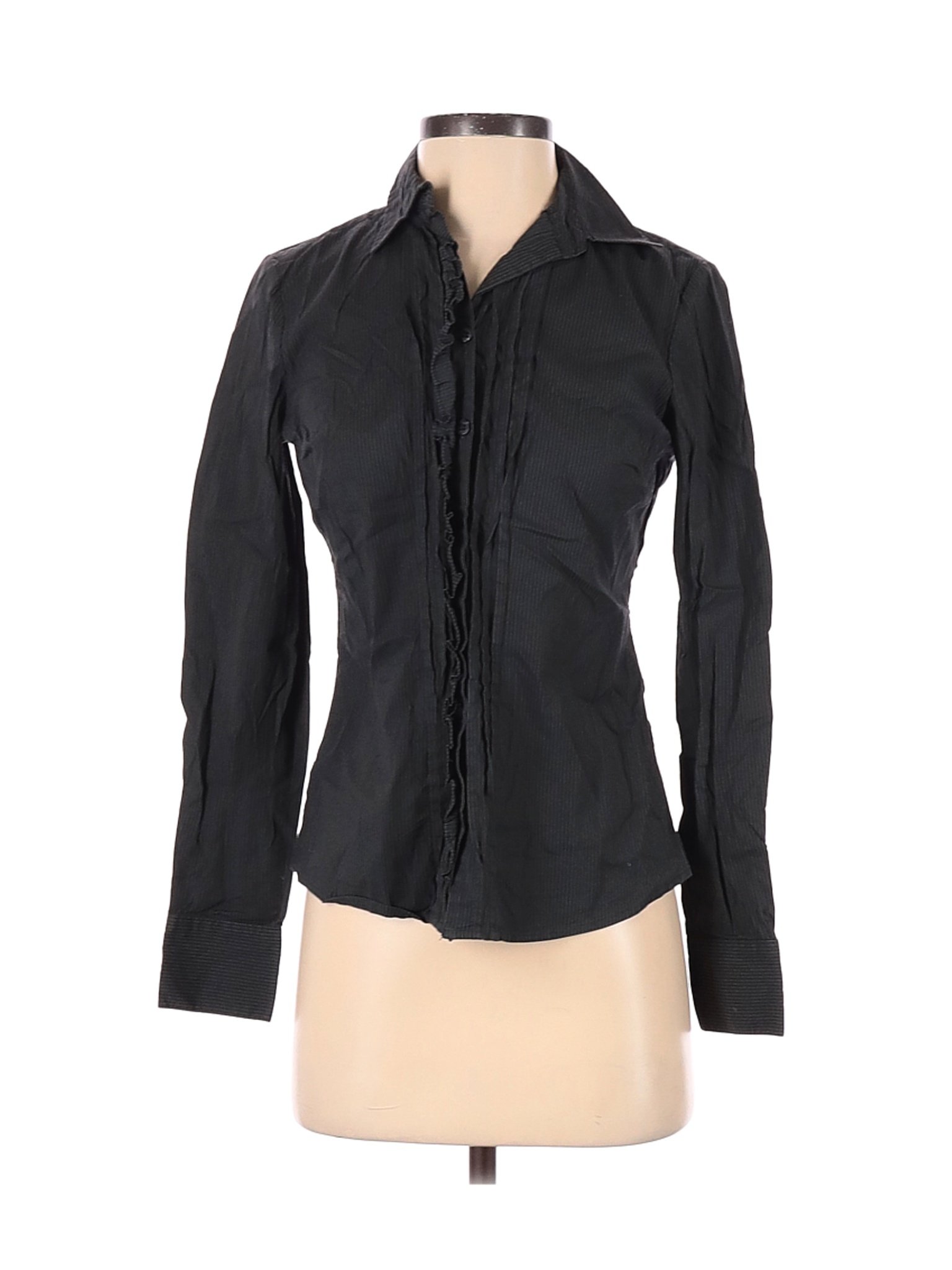 The Limited Women Black Long Sleeve Button-Down Shirt XS | eBay