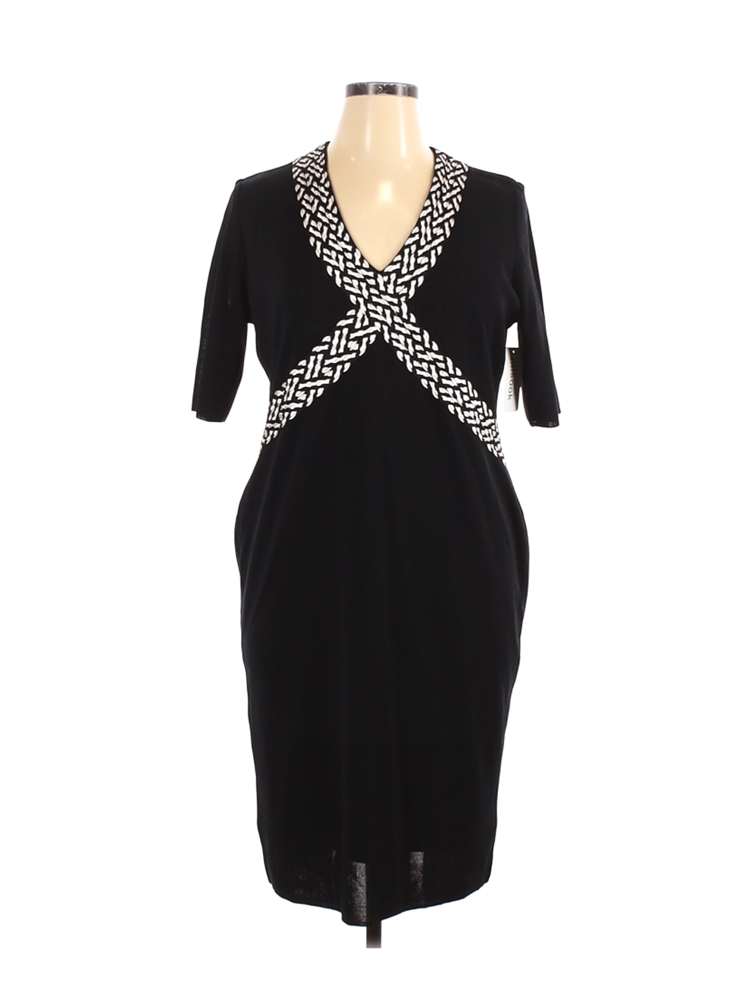 misook Solid Black Casual Dress Size 1X (Plus) - 55% off | thredUP