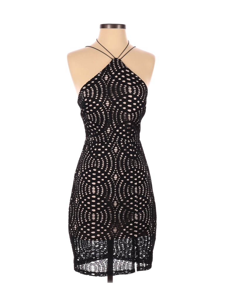 Sequin Hearts 100% Nylon Black Cocktail Dress Size 3 - photo 1