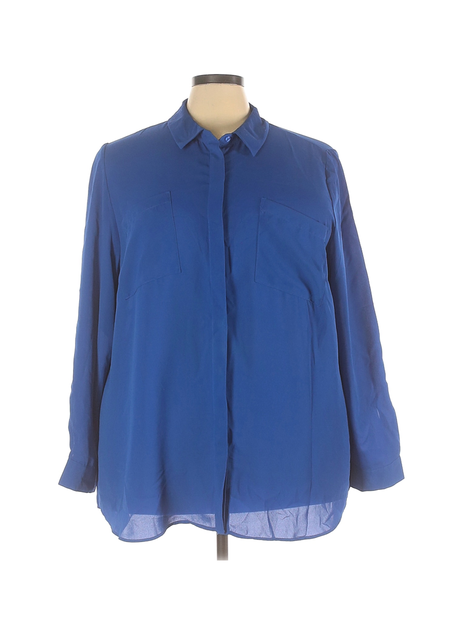 Lane Bryant Women Blue Long Sleeve Blouse 28 Plus | eBay