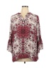Violet & Claire 100% Polyester Floral Motif Multi Color Burgundy Long Sleeve Blouse Size 2X (Plus) - photo 1