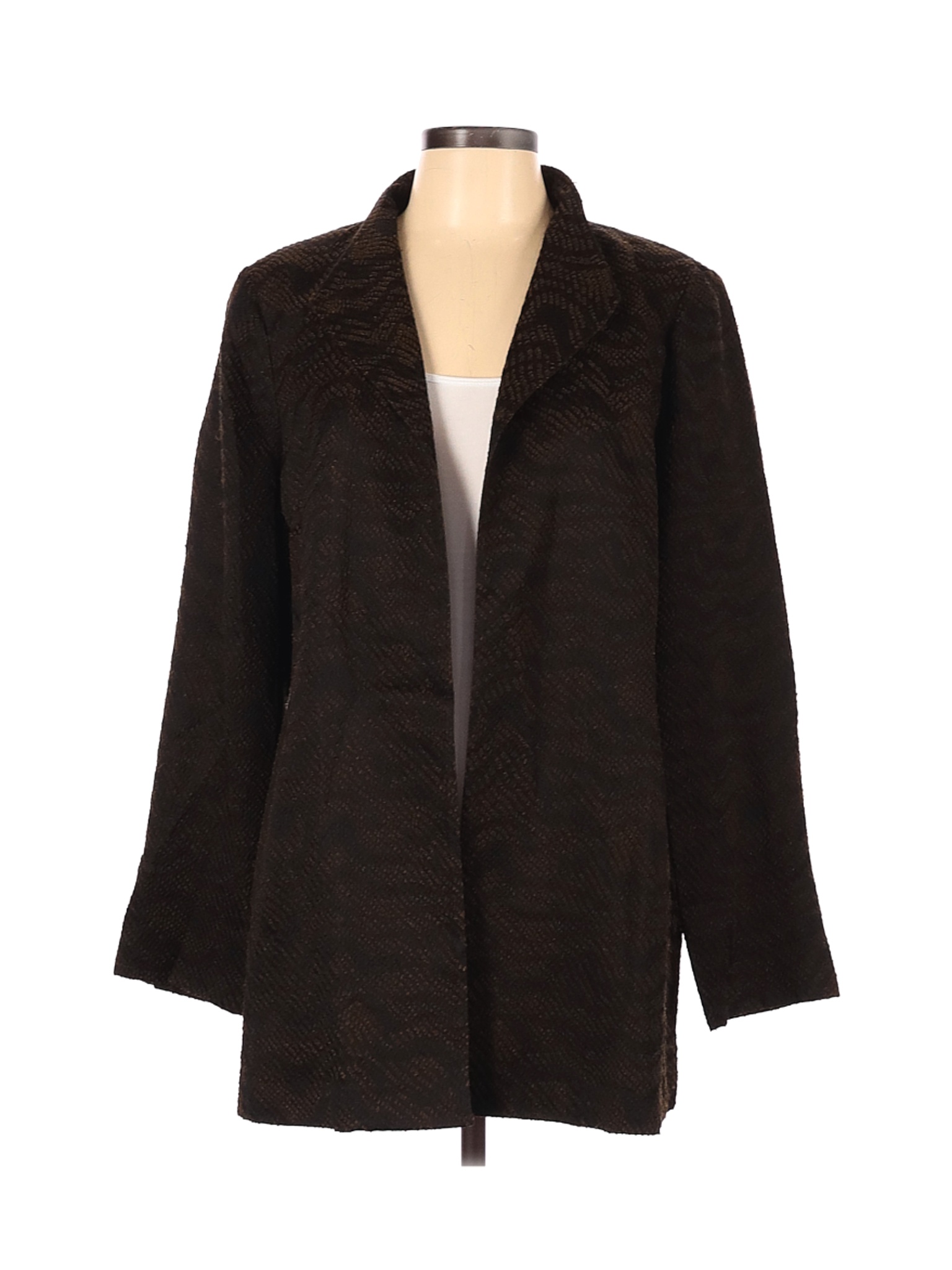 NWT Eileen Fisher Women Black Silk Blazer L | eBay