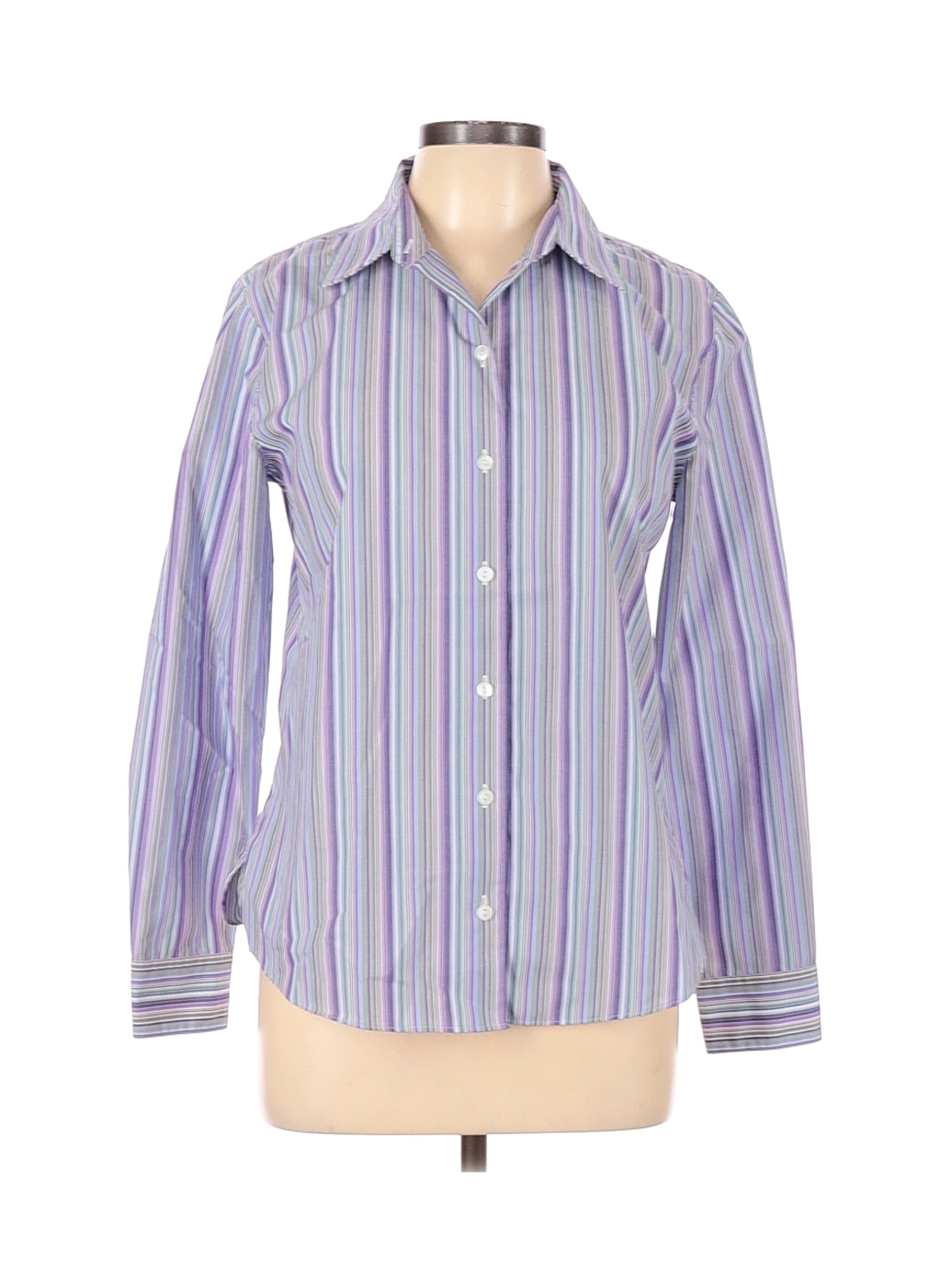Westbound Women Purple Long Sleeve Button-Down Shirt 10 | eBay