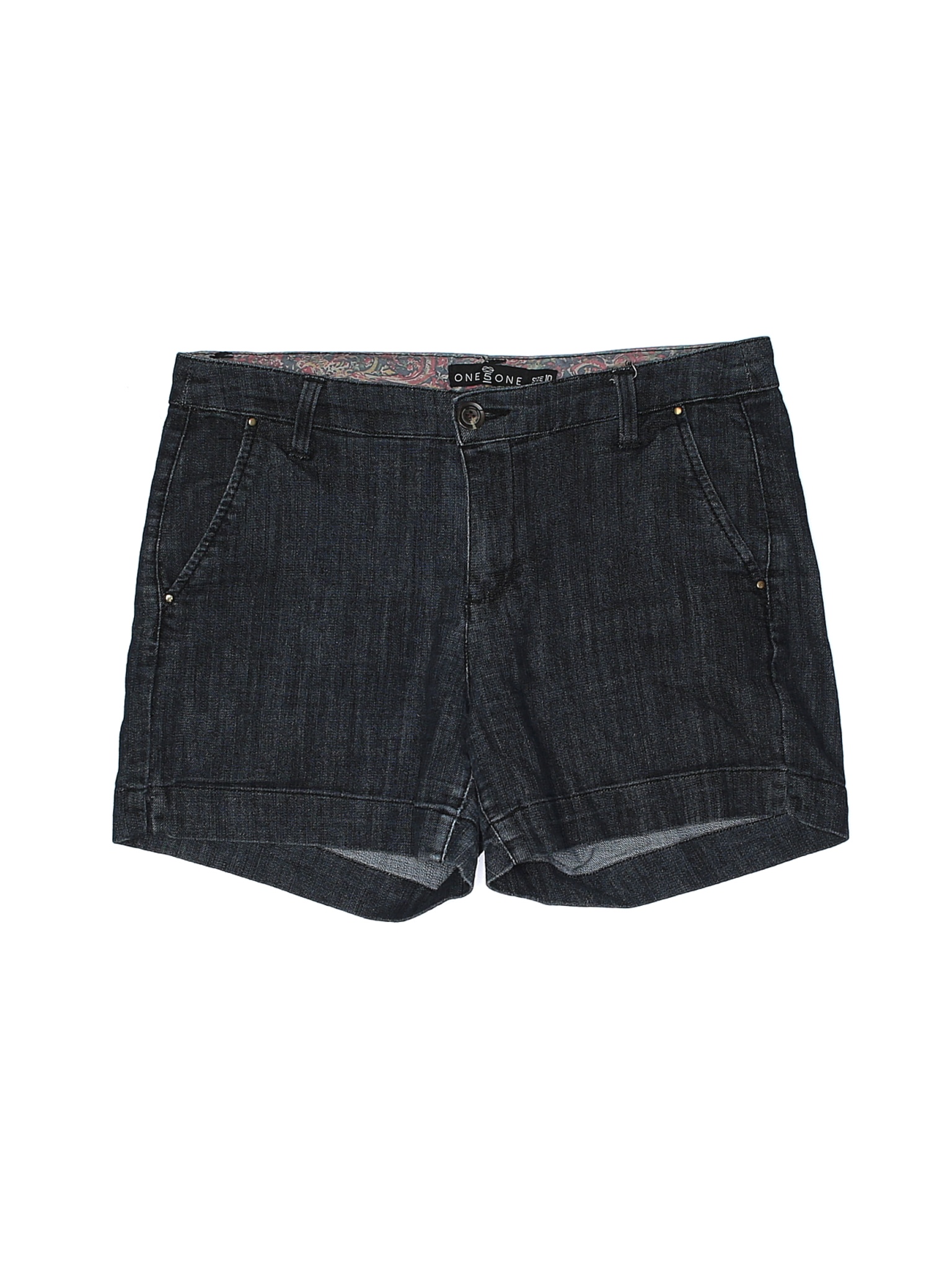 womens black denim shorts