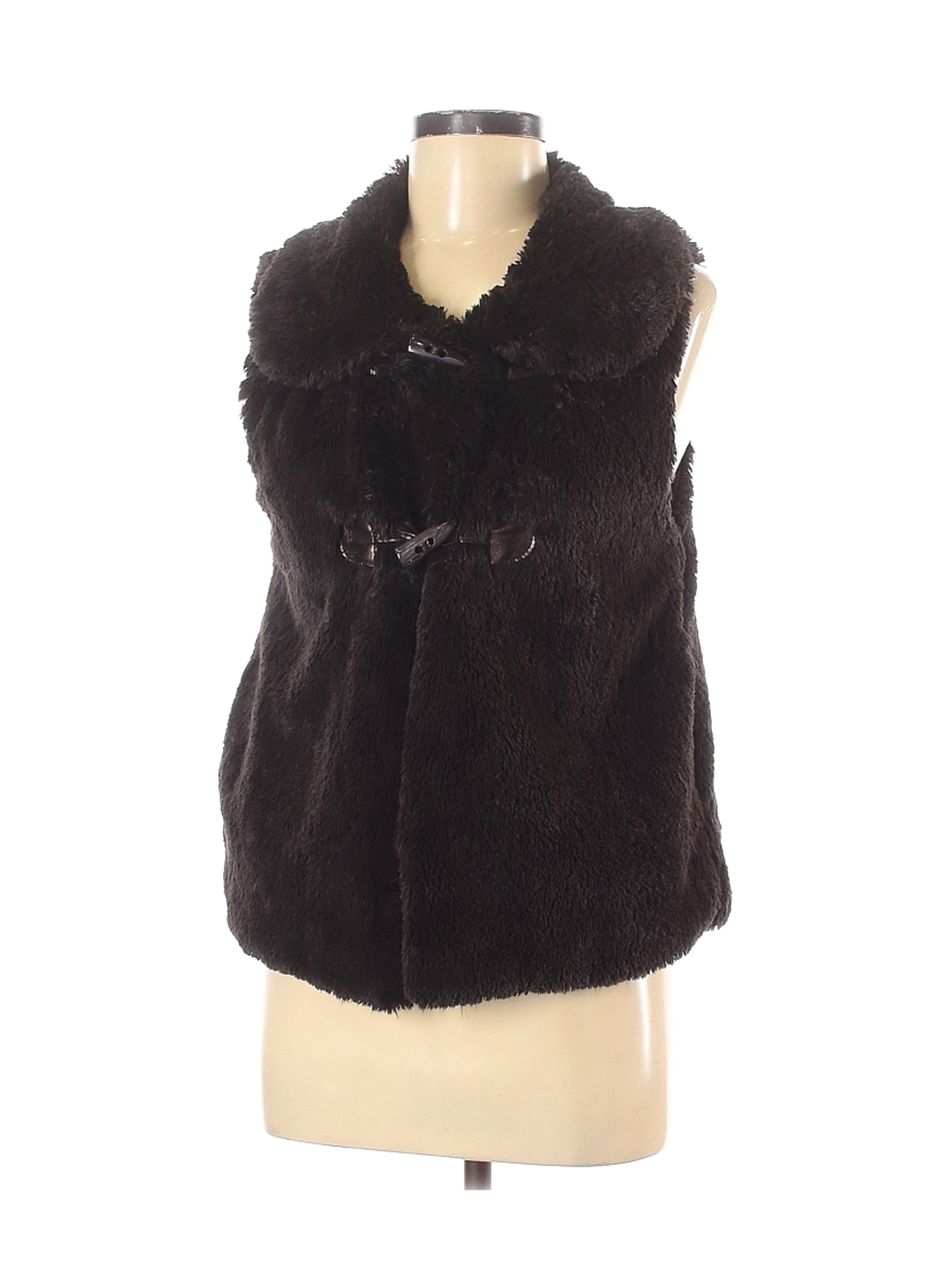Cejon Women Black Faux Fur Vest M | eBay