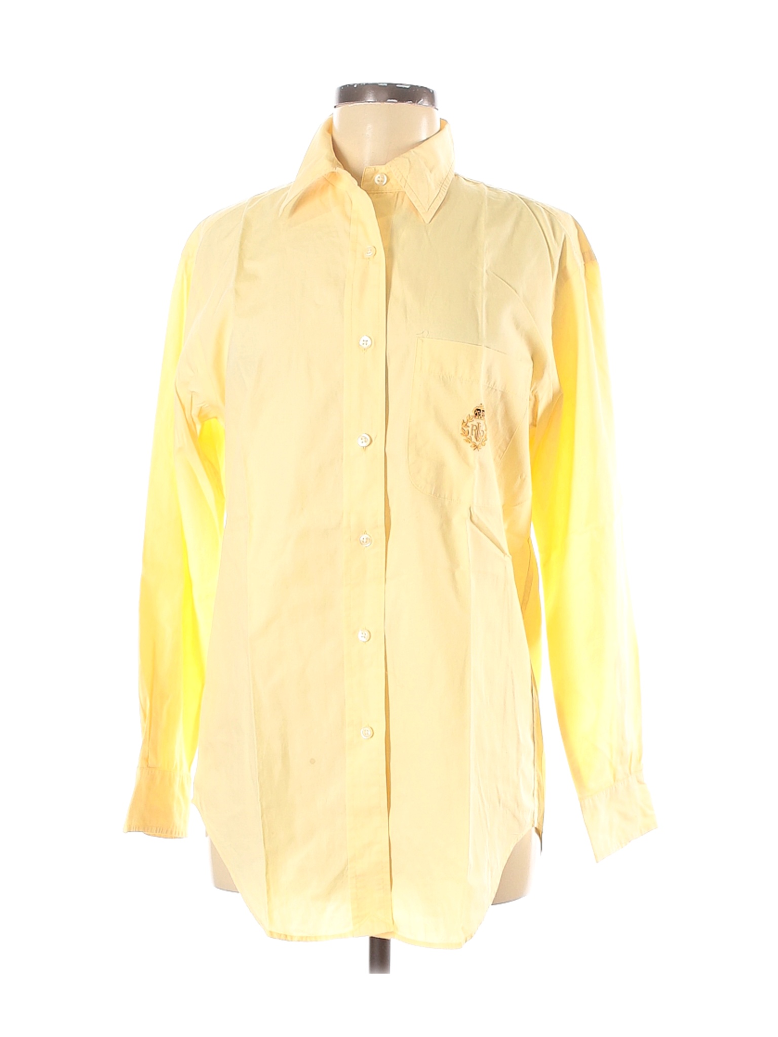 Lauren by Ralph Lauren Women Yellow Long Sleeve Button-Down Shirt 6 | eBay