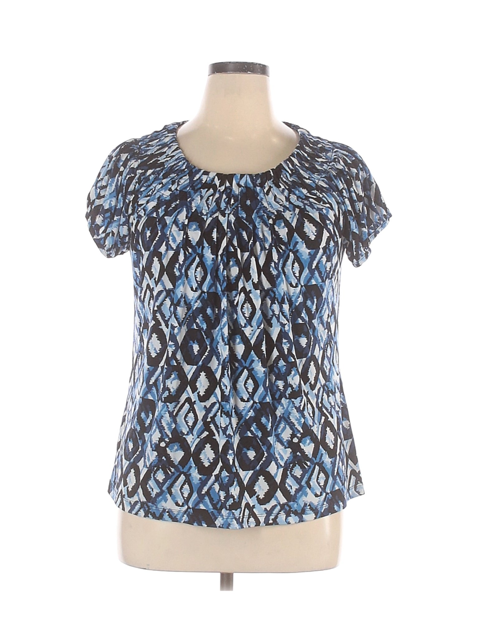 Style&Co Women Blue Short Sleeve Blouse XL | eBay